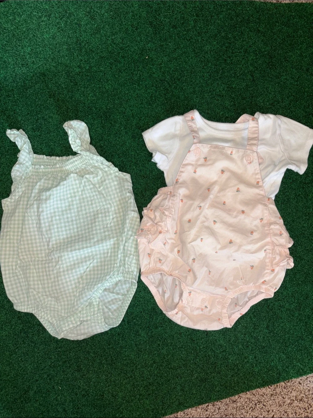 Carter's Pink & Mint Baby Girls One-Piece Bodysuits Set
